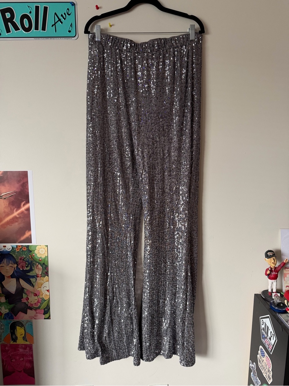 Lulu's Sparkly Sequin Flared Pants